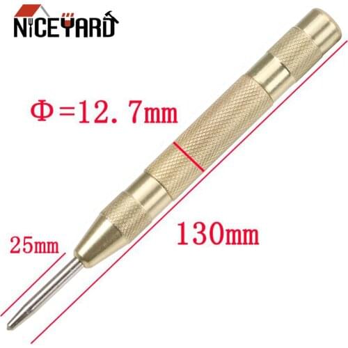 NICEYARD 5 inch Spring Loaded Window Breaking Device Drill Bit Punching Tool Automatic Center Punch Marking Starting Holes Tool