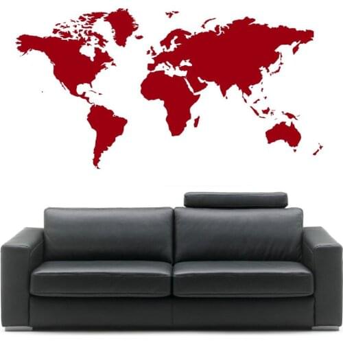Removable World Map Atlas Wall Sticker for living room Bedroom home wall Decoration