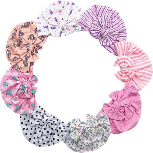 Big Bow Baby Girl Hat Soft Cotton Newborn Baby Accessories Turban Spring Summer Autumn Infant Toddler Kids bonnet Beanie Cap