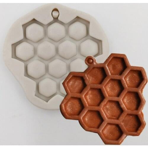 Minsunbak Grid Silicone Fondant Mold Honeycomb Shape Chocolate Baking Tool DIY Cake Decoration