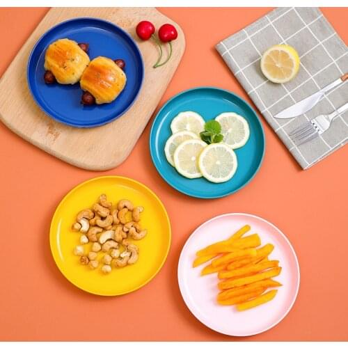 Solid Color Imitation Porcelain Plastic Household Snack Plate Spit Out Bone Trash Plate Sushi Dessert Plate Fruit Holder