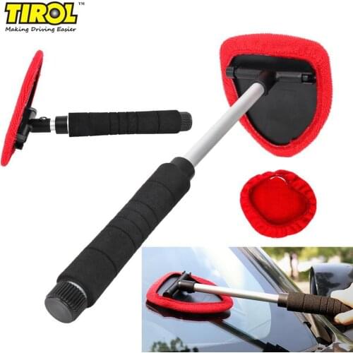 Microfiber Auto Window Cleaner 28cm-47cm Retractable Handle Car Window Windshield Wiper Cleaner Brush Car Auto Cleaning Tool