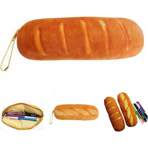 Bread Shape Pencil Case Fabric Cute School Stationery Gift School Cute Pencil Box Pencil Bag Coin Bag Cosmetic Bag Yellow Color