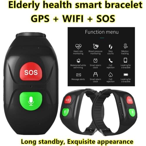 Adult SOS Emergency Call Alarm clock Smart Watch Heart Rate&BP Body GPS WIFI Location Tracking Phone Watch