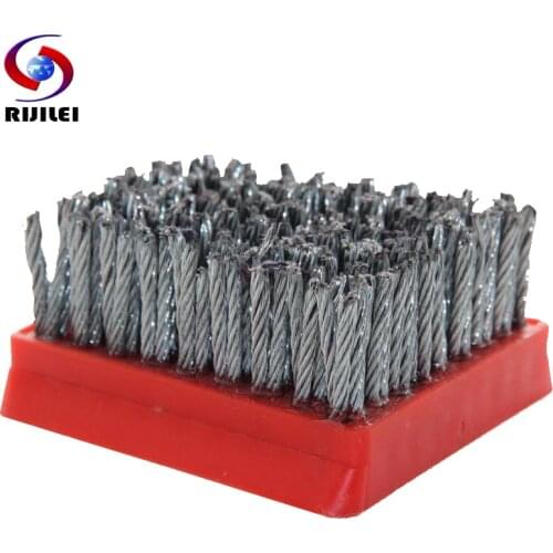 RIJILEI 10PCS/Set Steel Wire Brush Marble Abrasive Brushes Frankfurt Antiquing Abrasive Brush For Stone Processing Cleaning YG02