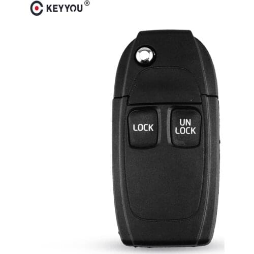 KEYYOU Replacement Modified 2 Buttons Flip Folding Remote Car Key Case Shell For Volvo XC70 XC90 V40 V50 V70 S60 S80 S90 C70