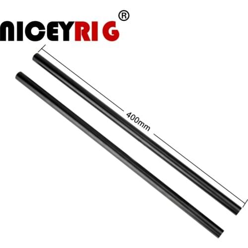 10pc NICEYRIG 15mm Rod DSLR Camera Rig 15mm Shoulder Rig Video Camera Cage Rail Rod Aluminum Black Length 40cm / 16 inch