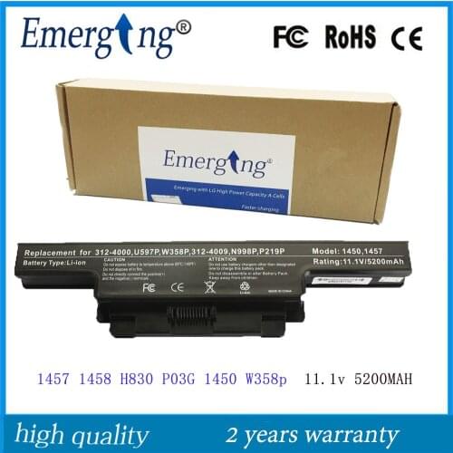 11.1V 5200Mah New High Quality Laptop Battery for Dell Studio 1450 1458 1457 U597P 312-4009 W358P P219P 312-4000 N998P N996