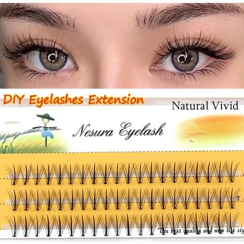 60 Bundles/Box DIY Self-grafting Cluster Eyelash Extension Individual Eyelashes Natural Long No Technicuqe Needed Eye Makeup