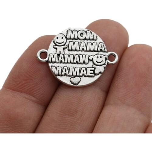 JAKONGO MAMA Charm Connector for Jewelry Making Bracelet DIY Accessories 21mm 10pcs