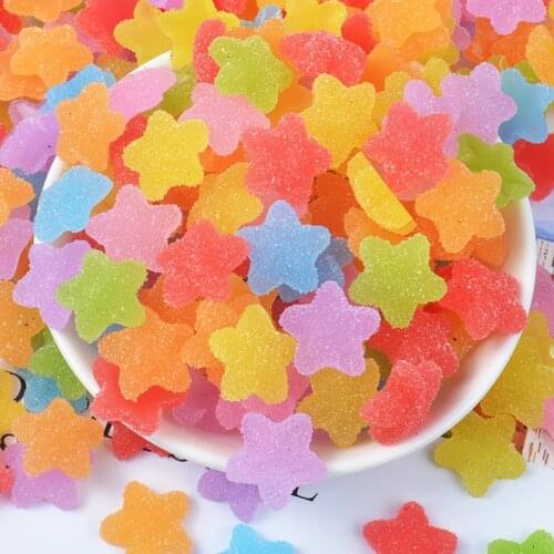 1Pack Color Stars Candy Flatback Planar Resin Arts DIY Craft Supplies Phone Shell Decor Material Hair Accessories Slame Filler