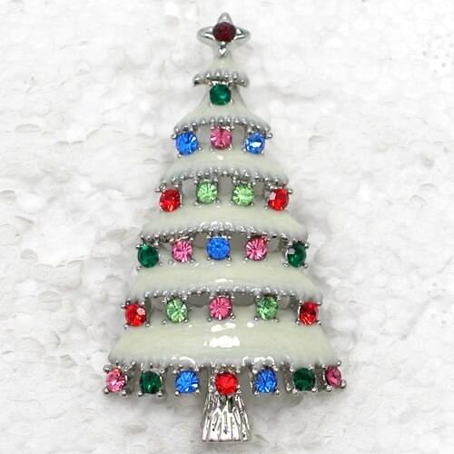 Enamel Colorful Rhinestone Christmas Tree brooch Christmas gift Pin brooches C820 E