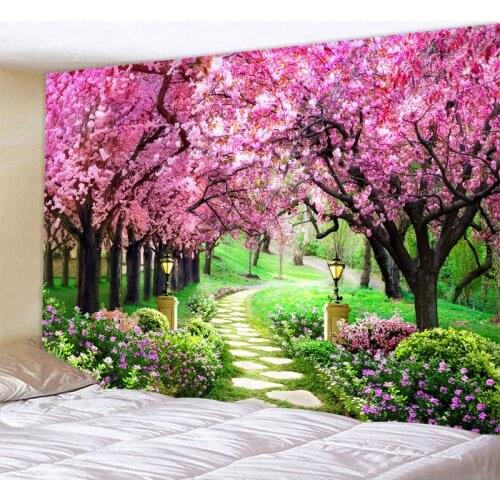 Natural wall tapestry mandala garden landscape bohemian room decoration psychedelic tapiz hippie bedroom cloth carpet 8 sizes