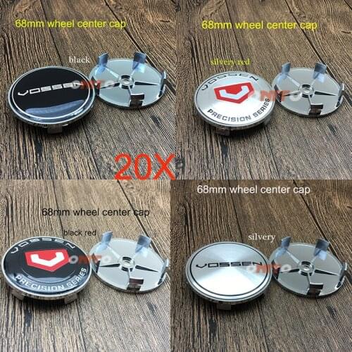 Good Quality 20pcs/set 2.67inch 68mm Car Wheel Center Cap Wheel Emble badge Cover Car Vossen Sticker Wheel Hub Cap