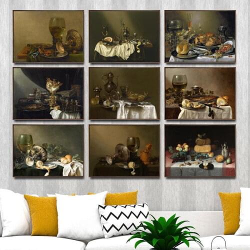 Home Decoration Art Wall Pictures Fro Living Room Poster Print Canvas Paintings Netherlandish Pieter Claesz Goblet