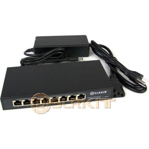 DSLRKIT ALL Gigabit 48V 240W 8 Ports 7 PoE Injector Power Over Ethernet Switch