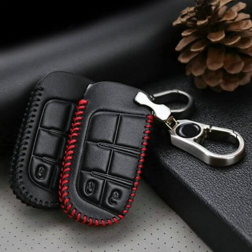 Leather Car Key Case Cover For Fiat Grande Punto Panda 500 Egea 500X Freemont Ducato Tipo Toro Key RIng Key Holder Accessories