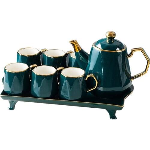 Small luxury afternoon tea set, water ware, drinking cup, European creative coffee cup and saucer set, household ceramic tray