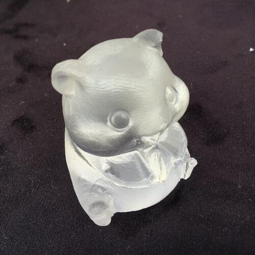 Cute Natural Clear Quartz Crystal Hamster Figurine Hand Carved Quartz Animal Healing Reiki Meditation Party Gifts Home Decora