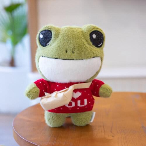 Smiling Cute Frog Stuffed Toy Animal Quality Material Doll for Girls and Boys Child Gift