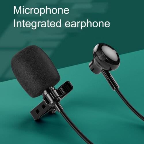 Mini High-definition Noise Reduction lavalier Microphone Portable 1.5m For Mobile Phone Call Stand Clip Vocal lapel Microphone