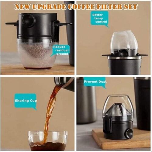 NHBR Reusable Cone Coffee Dripper Filter Coffee Maker with Cleaning Brush Pour over Coffee Maker for Home Office Travel