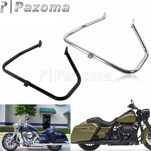 Motorcycle 1-1/4" Crash Bar Steel Highway Engine Guard Bumper for Harley Touring Road King Ultra Classic Street Glide 1997-2008