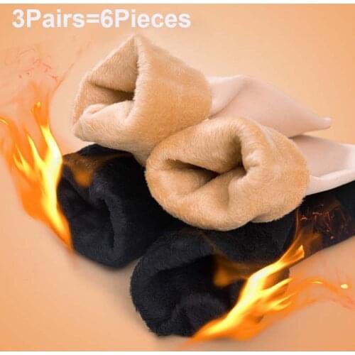 3 Pairs/Set Women Winter Thicken Warm Short Socks Thermal Cashmere Wool Socks Nylon Snow Velvet Boots Floor Calcetines Mujer