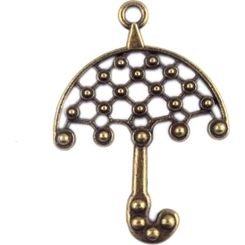 Wholesale 50pcs/lot Antique Bronze Umbrella Charms Pendant for Diy Bracelets Jewelry Making Handmade Craft