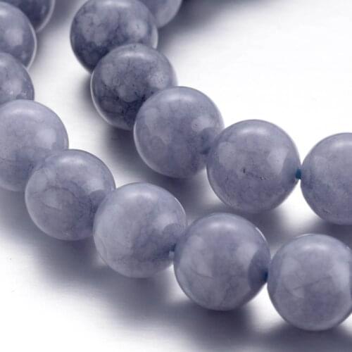 Pandahall Approx 46pcs/lot 8~9mm Dyed Natural Quartz Round Imitation Aquamarine Light Blue Beads Hole: 1mm; 15.3"