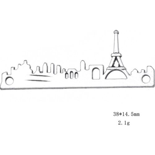 Paris Skyline Necklace Pendant French Eiffel Tower Landscape Charm City Cityscape Jewelry charms candy