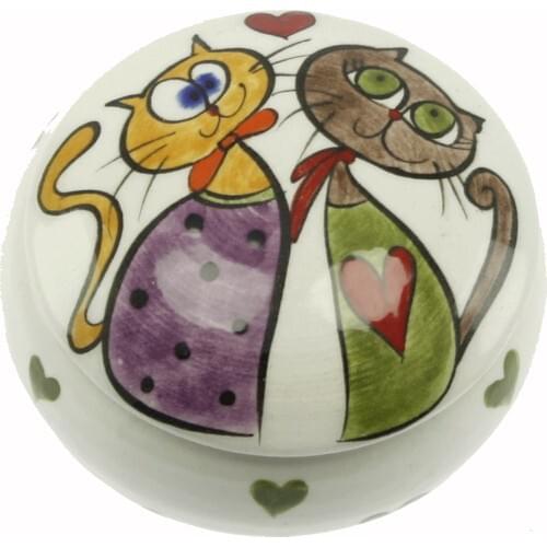 Authentic China So In Love Cats Decorated Pudriyerlik Jewelry Box