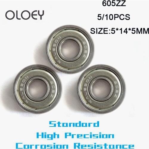 605ZZ Bearing 5/10PCS 5*14*5mm High Quality Ball Bearings Deep Groove Pulley Wheel High Corrosion Resistance And High Precision