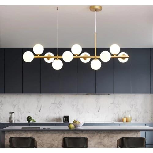 Nordic Glass Ball Pendant Light Golden Black Living Room Table Dining Kitchen Accesories Hanging Lamp Home Decor Indoor Lighting