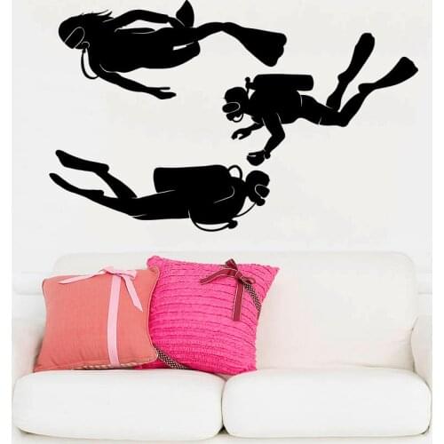 Diving Scuba Diver Vinyl Wall Sticker High Quality Removable Home Decal Bedroom Extreme Sport Decor Posters Mural Wall Art S-107