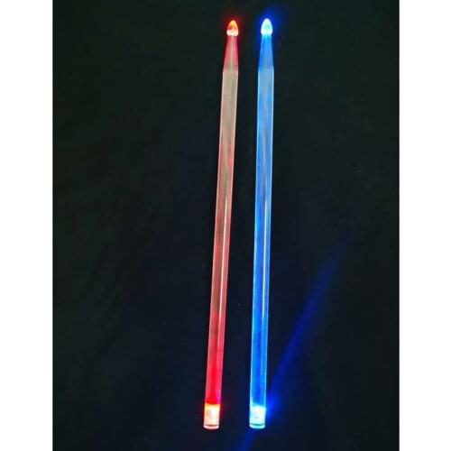 Durable 2pcs Replacement Acrylic Glows Drum Rod Mallets Drumsticks for Drummer