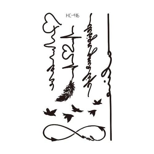 Bird Line Lifeblood Temporary Tattoo Sticker Waterproof Women Men Adults Fake Body Art New Design 10.5X6cm Kids Hand Tatoo