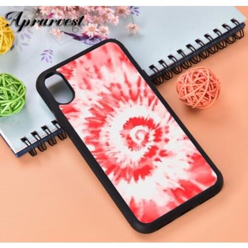 Aprarvest Red Tie Dye Silicone Rubber Phone Case Cover For iPhone 6 6S 7 8 PLUS X XS XR 11 12 MINI PRO MAX