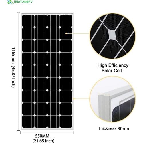100W 200W 300W 400W Solar Panel 18V Rigid Glass Panel Monocrystalline Solar Cell 12V/24V Battery Charger RV 1000watt Home System