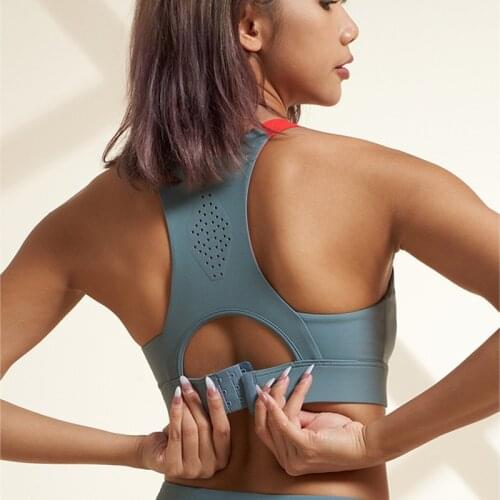 New Fixed Chest Pad Womens High-Intensity Shockproof Sports Bra Running Fitness Vest-Style Letter Patchwork Yoga Bra Plus Size