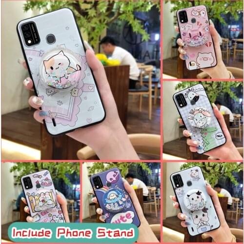 TPU glisten Phone Case For Itel A48 Anti-dust For Woman foothold Soft Case For Girls Silicone