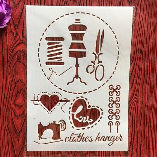29 * 21cm Sewing machine scissors DIY Stencils Wall Painting Scrapbook Coloring Embossing Album Decorative Paper Card Template