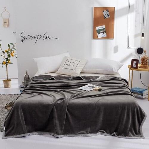 Solid color blankets fashion quilts twin full queen king blankets soft Throw Flannel blankets on Bed/car/sofa gray Europe rugs