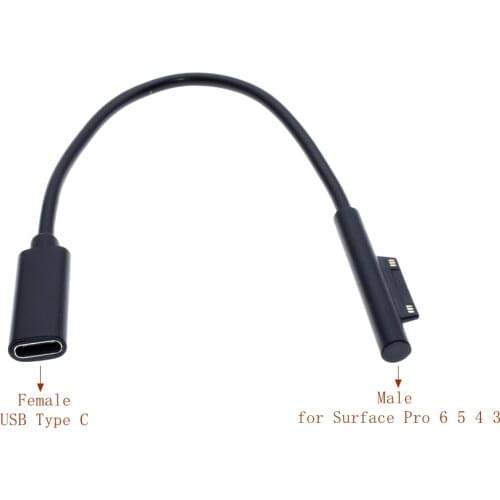 0.2m 15V 3A USB Type-C Power Supply for Microsoft Surface Pro 4 5 6 Go PD Charging Adapter Cable DC Cord Fast Charger Tablet