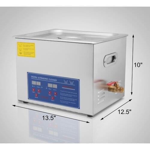 VEVOR Brand 60A Powerful Stainless Steel 15 L Liters Ultrasonic Cleaner 760W Digital Heater Timer