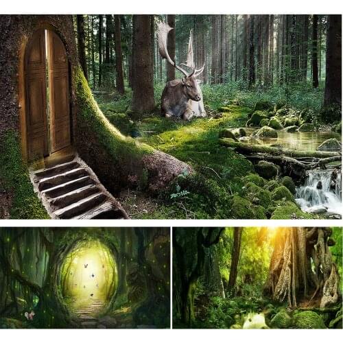 Forest Synthesis Green Spring Vinyl Photography Background Studio Photo Backdrop