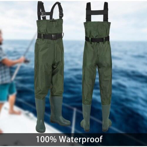 38-47 All Seasons Fishing Trousers Boots Waterproof Anti-wear Jumpsuit Quick Drying Wader Hunting Working Wading Pants Shoes