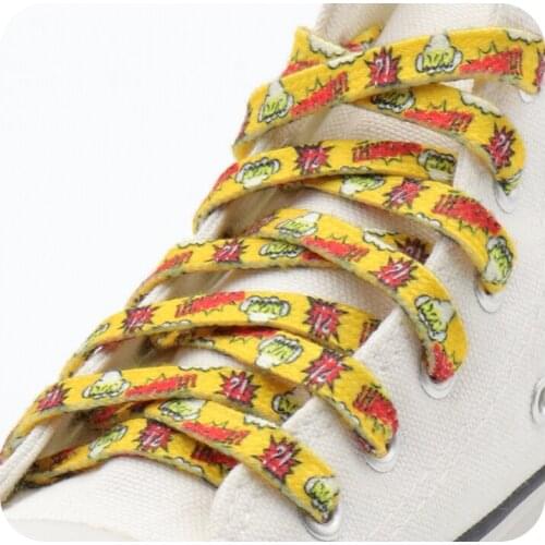 Weiou Attractive Explosion Dream Printed Shoelaces 0.8 Cm Flat Ladies Favourite Womens Shoe Laces For Canvas Sneakers All-match