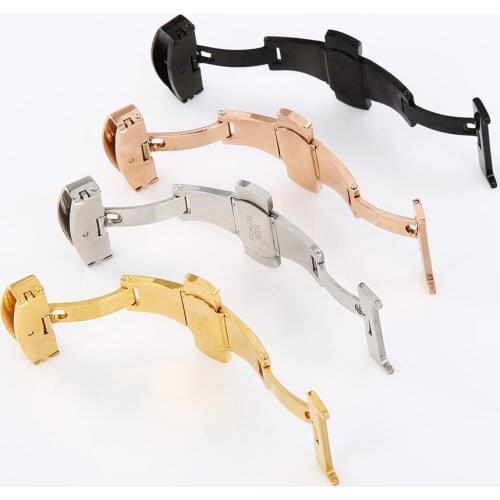 Watch Accessory Stainless Steel Flip Lock Butterfly Deployment Clasp Watch Buckle Folding Butterfly Buckle Watch Buckle Watchban