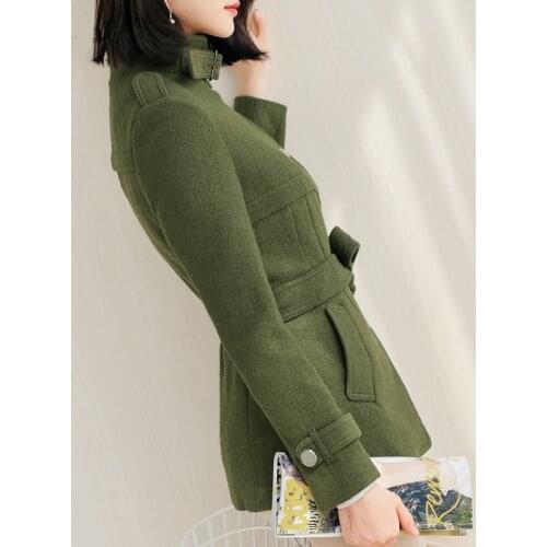 Wool Women Short Korean Autumn Winter Female Jacket Elegant Ladies Coats Woolen Coat Abrigos Mujer Elegante KJ2404